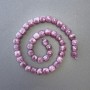 Rubellite Tourmaline Beads, Natural Stone Faceted Cube, Diameter 9x9mm+-, Length 39cm+- on a Strand