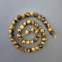 Tiger's Eye Beads Natural Stone Faceted Cube, diameter 8.5x8.5mm+-, length 39cm+- on a strand