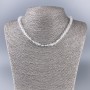 Rock Crystal Necklace, Faceted Cube, Diameter 5.5x5.5mm+-, Length 48cm+