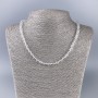Rock Crystal Necklace, Faceted Round, Diameter 6mm+-, Length 47cm+