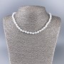 White Quartz (Acrylic) Necklace, Smooth Ball, diameter 6.5mm+/-, length 47cm+