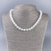 White Quartz (Acrylic) Necklace, Smooth Ball, diameter 8.5mm+/-, length 46cm+