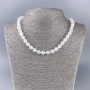 White Quartz (Acrylic) Necklace, Smooth Ball, diameter 8.5mm+/-, length 46cm+