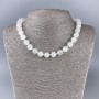 White Quartz (Acrylic) Necklace, Smooth Ball, diameter 10.5mm+/-, length 46cm+