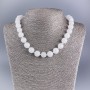 White Quartz (Acrylic) Necklace, Smooth Ball, diameter 12mm+/-, length 45cm+