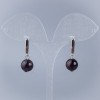 Garnet Smooth Ball Earrings, diameter 8.5mm+/-, English lock, length 28mm+