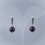 Garnet Smooth Ball Earrings, diameter 8.5mm+/-, English lock, length 28mm+