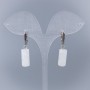 Rock Crystal Cylinder Earrings, diameter 17x8mm+/-, English lock, length 35mm+