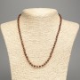 Brown Garnet Necklace, Natural Stone Faceted Cube, Diameter 4x4mm+-, Length 46cm+