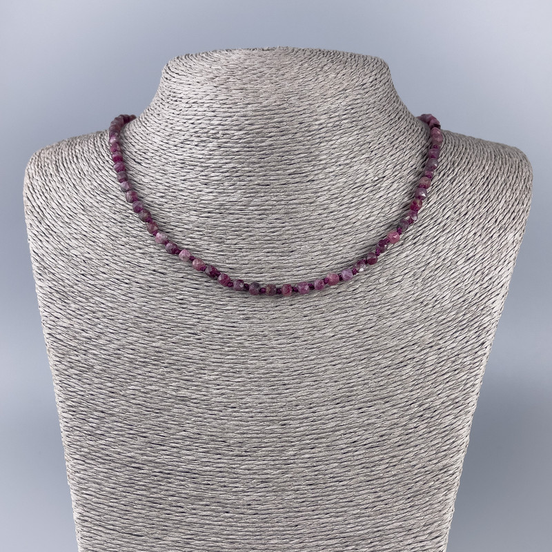 Tourmaline Necklace, Natural Stone Faceted Cube, Diameter 4x4mm+-, Length 50cm+