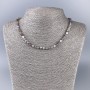Botswana Agate Necklace Natural Stone Faceted Cube, diameter 4x4mm+-, length 50cm+