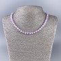 Kunzite Necklace, natural stone, faceted cube beads, diameter 6x6mm+-, length 50cm+