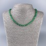 Chrysoprase Necklace Natural Stone Faceted Cube, diameter 5x5mm+-, length 49cm+
