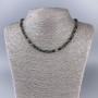Green Tourmaline Necklace, natural stone, faceted cube beads, diameter 4x4mm+-, length 51cm+