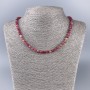 Polychrome Tourmaline Necklace, faceted cube beads, diameter 5x5mm+-, length 50cm+