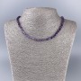 Necklace Amethyst natural stone faceted cube, diameter 4.5x4.5mm+-, length 50cm+