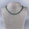 Necklace Malachite natural stone faceted cube, diameter 4x4mm+-, length 50cm+