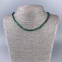 Necklace Malachite natural stone faceted cube, diameter 4x4mm+-, length 50cm+