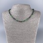 Necklace Zoisite natural stone faceted cube, diameter 4x4mm+-, length 50cm+