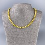 Yellow Jadeite Necklace, Natural Stone Faceted Cube, Diameter 5.5x5.5mm+-, Length 50cm+