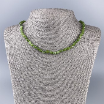 Canadian Jadeite Necklace, Natural Stone Faceted Cube, Diameter 5x5mm+-, Length 50cm+