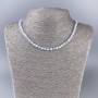 Agate (Blue Chalcedony) Necklace, Faceted Cube, Diameter 4x4mm+-, Length 51cm+
