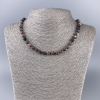 Pietersite Natural Stone Necklace, Faceted Cube, Diameter 6x6mm+/-, Length 50cm+