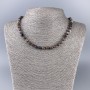 Pietersite Natural Stone Necklace, Faceted Cube, Diameter 6x6mm+/-, Length 50cm+