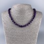 Sugilite Necklace, Natural Stone Faceted Cube, Diameter 7.5x7.5mm+-, Length 50cm+