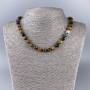 Jasper Necklace, Natural Stone Faceted Cube, Diameter 8x8mm+-, Length 51cm+