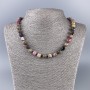 Tourmaline Necklace Natural Stone Faceted Cube, diameter 8x8mm+/-, length 50cm+