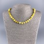 Yellow Jadeite Necklace, Natural Stone Faceted Cube, diameter 7.5x7.5mm+-, length 50cm+
