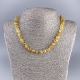 Citrine Necklace, Natural Stone Faceted Cube, diameter 7x7mm+-, length 50cm+