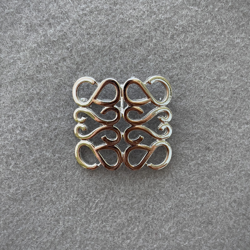 Accent Brooch, Silver-Tone Metal, 40x40mm+