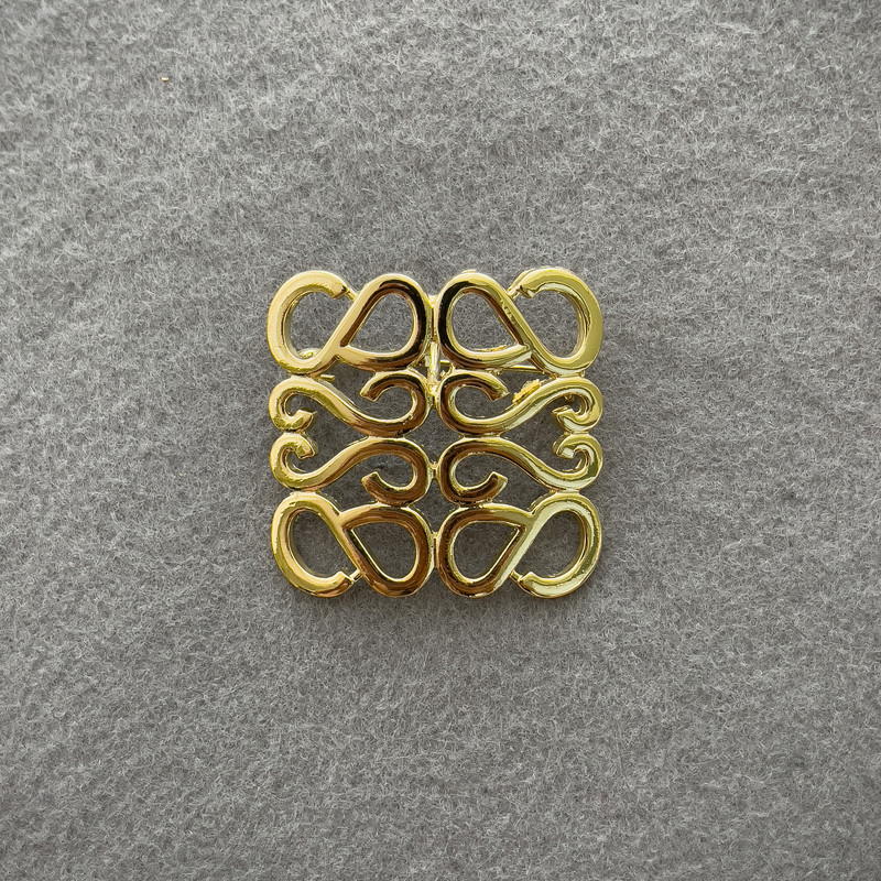 Accent Brooch, Gold-Tone Metal, 40x40mm+