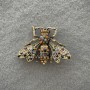 Butterfly Brooch with Rhinestones and Assorted Stones, Gold-Tone Metal, 49x38mm+
