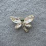 Dragonfly Brooch with White Crystals, Gold-Tone Metal 20x28mm+