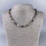 Jasper Necklace, Natural Stone, Faceted Beads, Diameter 6mm+/-, Length 50cm+