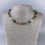 Jasper Natural Stone Necklace, Tumbled Beads, diameter 9x12mm+-, length 50cm+