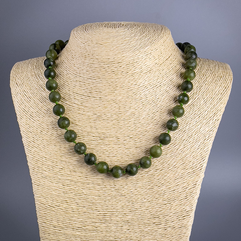 Jadeite (Imitation Acrylic) Necklace, Smooth Round Beads, diameter 10.5mm+-, length 50cm+