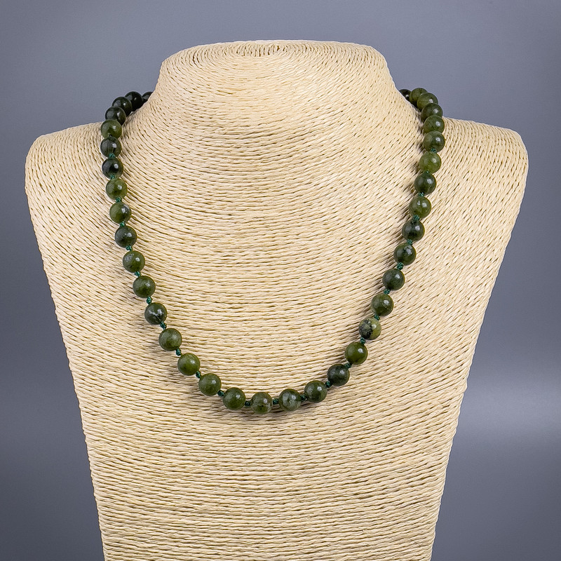 Jadeite (Imitation Acrylic) Necklace, Smooth Round Beads, diameter 8.5mm+-, length 50cm+