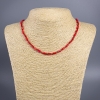 Necklace Red Mother-of-Pearl "Tube" 8x4mm, length 45-50cm+