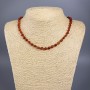 Carnelian Necklace Natural Stone Faceted Coin, Diameter 6x5mm+-, Length 49cm+