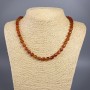 Natural Carnelian Necklace, faceted cube beads, diameter 7mm+/-, length 50cm+