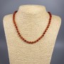 Carnelian Necklace, natural stone faceted bead, diameter 6mm+/-, length 49cm+