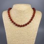 Carnelian Necklace, natural stone, faceted round beads, diameter 10mm+-, length 49cm+