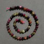 Tourmaline Beads, natural stone, faceted round beads, diameter 6mm+-, length 39cm+- on a strand