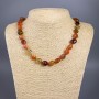 Carnelian Necklace, natural stone tumbled beads, diameter 12x14mm+-, length 50cm+