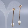 Xuping Stud Earrings with Majorca Pearl Bead, Diameter 8mm, Length 4.5cm+/- 18K Gold Plated
