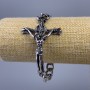 Chain Bracelet "Jesus" silver-toned metal 66x43mm, thickness 10mm, length 20cm +
